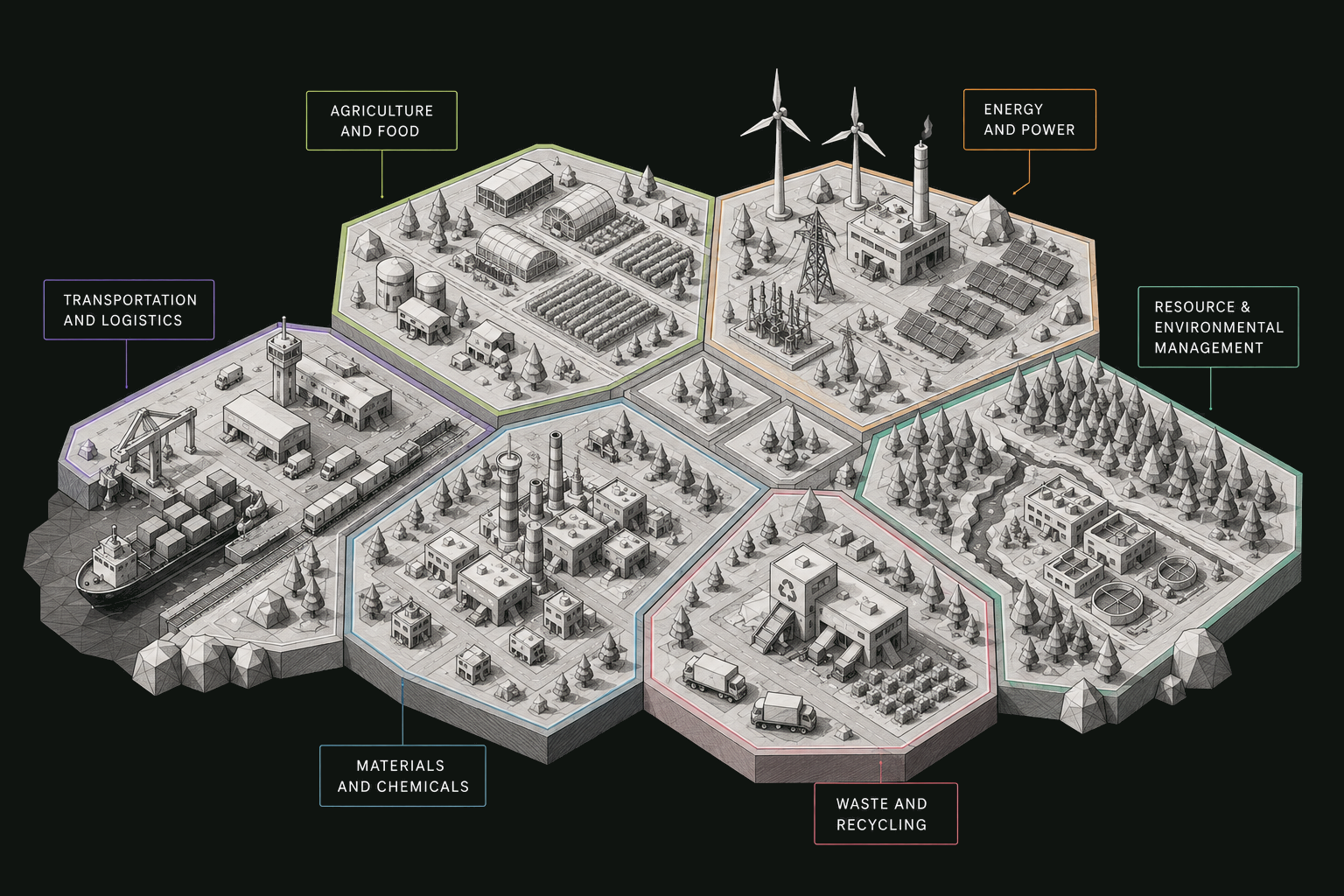 NZ Clean Tech City sector map